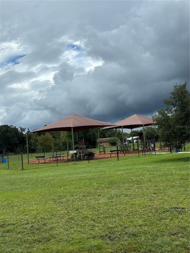 view of community featuring a yard