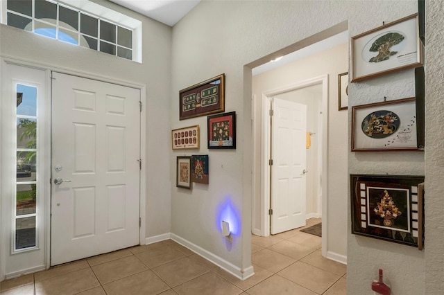 view of tiled entrance foyer