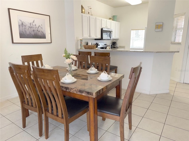 view of tiled dining room