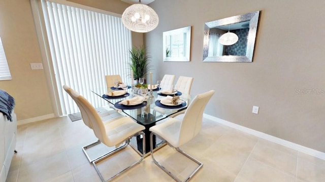 view of tiled dining area