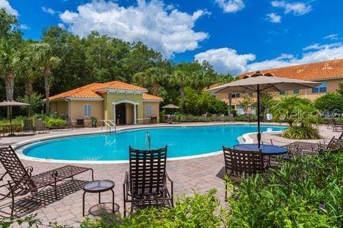 view of pool featuring a patio