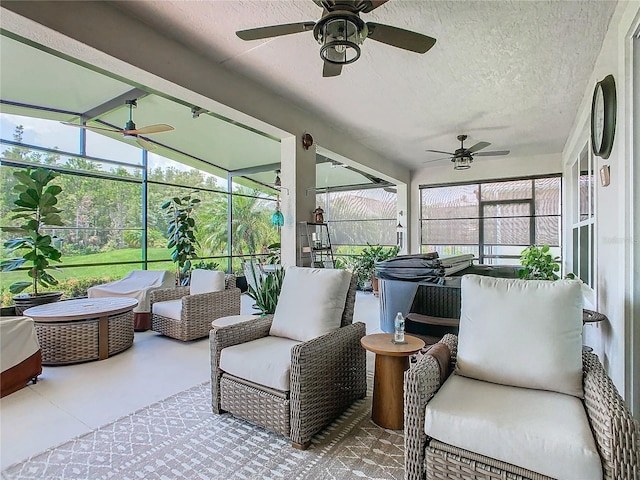 sunroom / solarium featuring vaulted ceiling