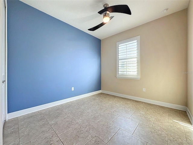 unfurnished room featuring ceiling fan