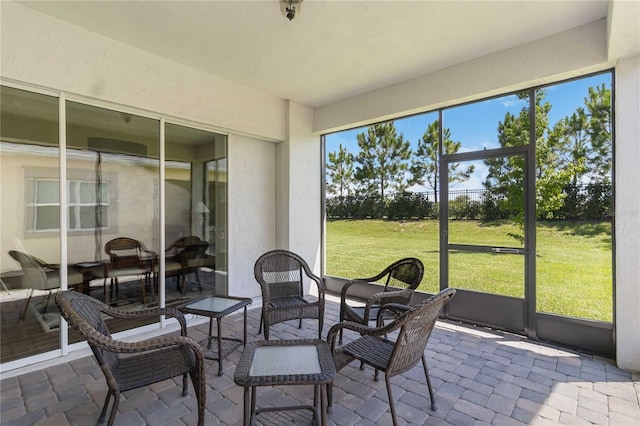 view of sunroom / solarium