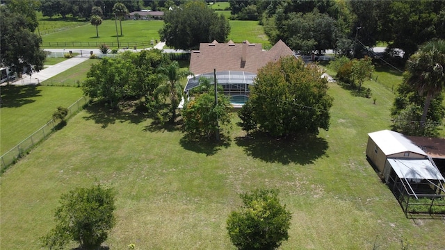 bird's eye view featuring a rural view