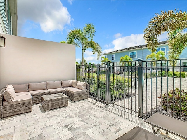 view of patio featuring outdoor lounge area