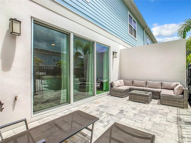 view of patio with an outdoor hangout area