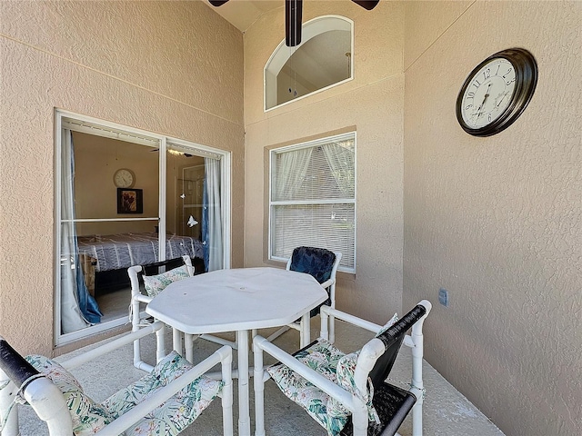 view of patio / terrace featuring ceiling fan