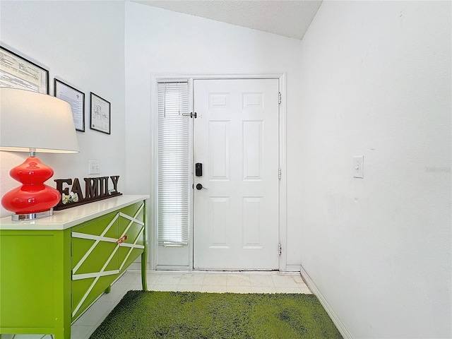 doorway with vaulted ceiling