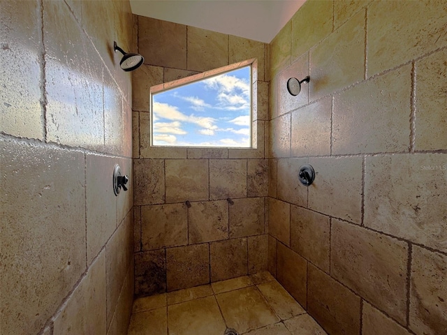 bathroom featuring walk in shower