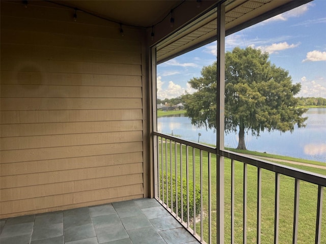 balcony with a water view