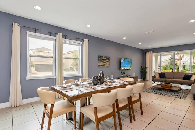 view of tiled dining room