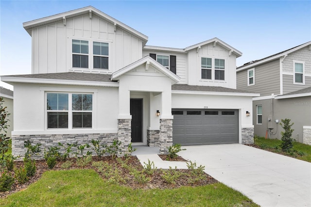 view of front of home with a garage