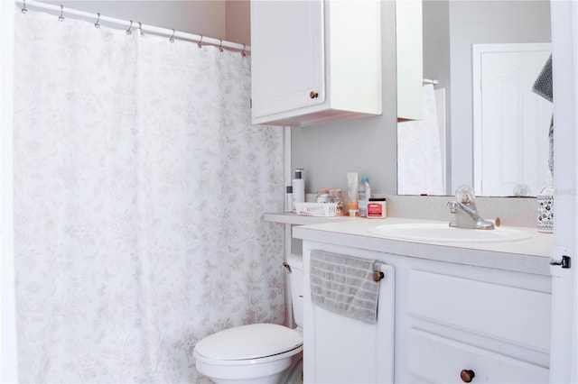 bathroom with toilet and vanity