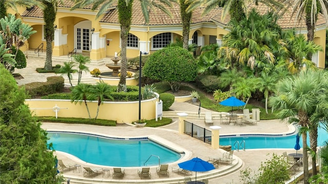 view of pool with a patio area