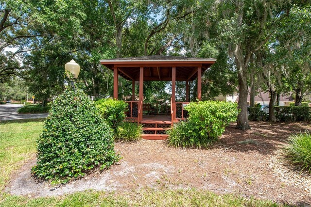 view of yard with a gazebo