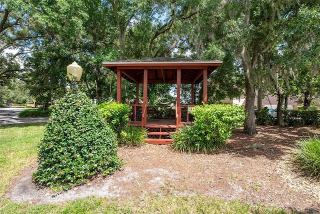 view of yard featuring a gazebo