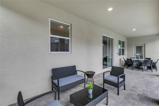 view of patio / terrace with an outdoor living space