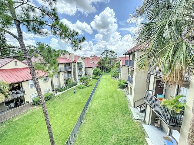 view of home's community featuring a yard