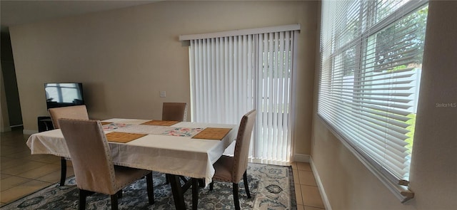 view of tiled dining room