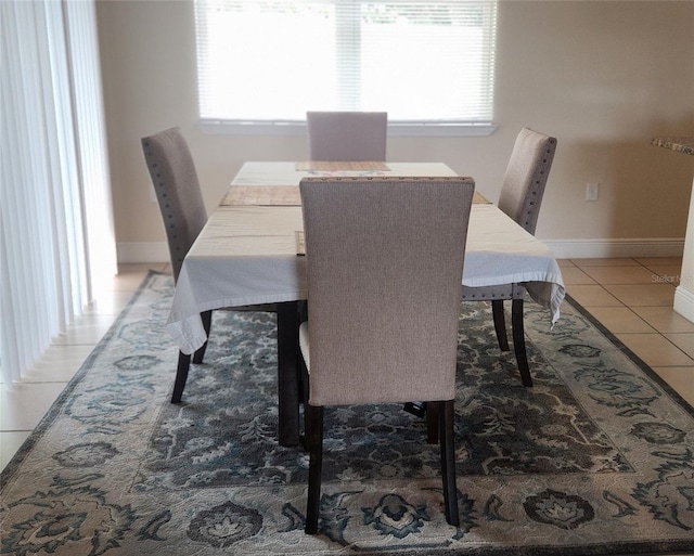 tiled dining area with a wealth of natural light