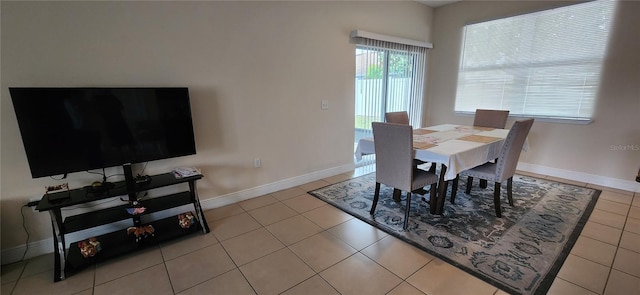 view of tiled dining space