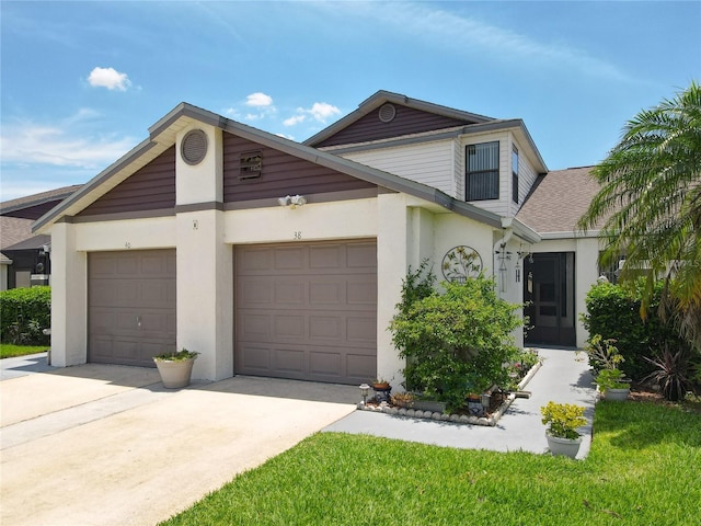 view of front facade featuring a garage