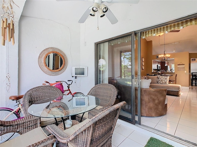 view of patio with ceiling fan