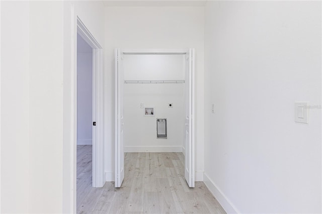 hallway featuring light wood-type flooring