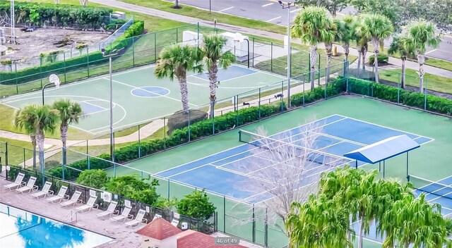 exterior space with basketball hoop