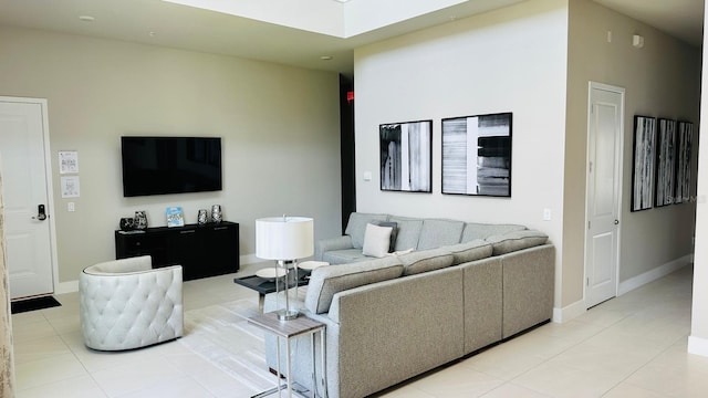 view of tiled living room