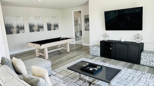 living room with light wood-type flooring