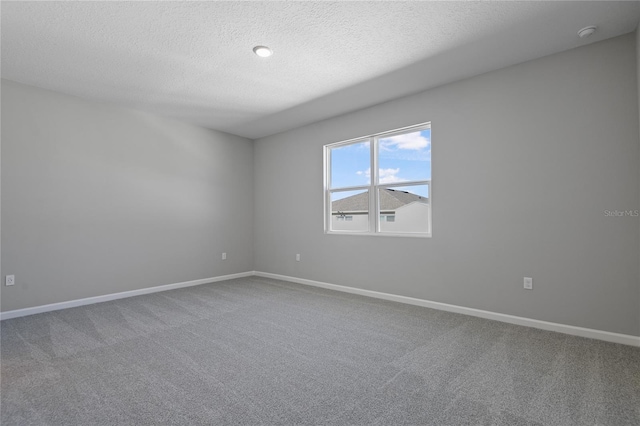 spare room with carpet and a textured ceiling