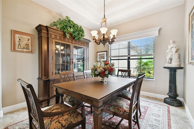 dining room featuring an inviting chandelier