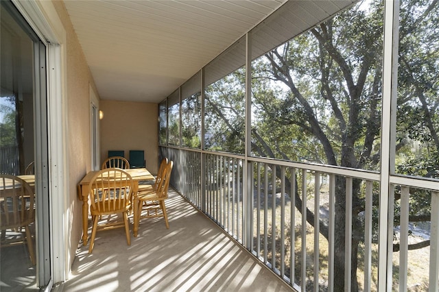 view of unfurnished sunroom