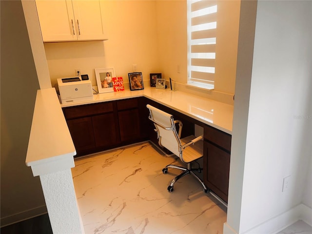 home office with built in desk