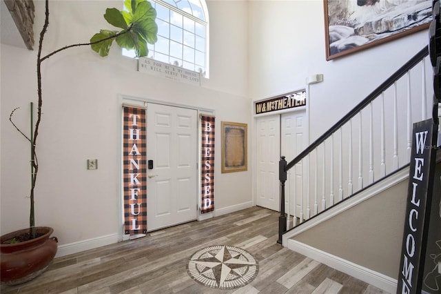 entrance foyer with wood-type flooring