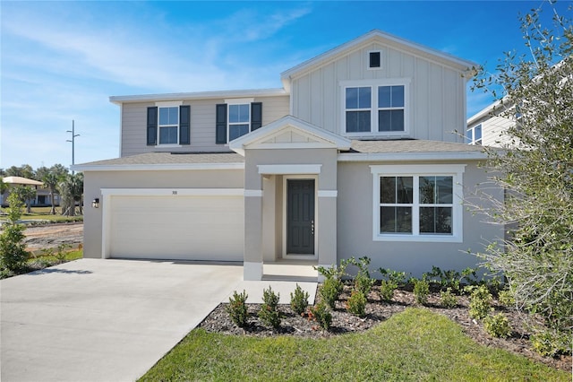 view of front of house with a garage