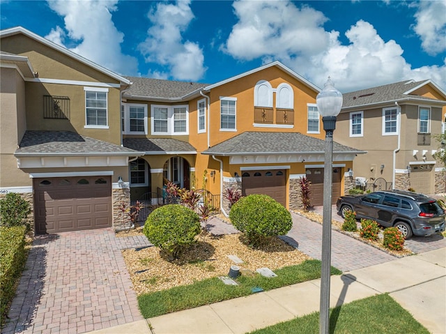 view of property featuring a garage