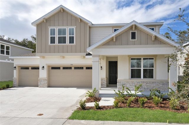 craftsman-style house with a garage