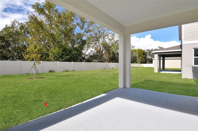 view of yard featuring a patio area