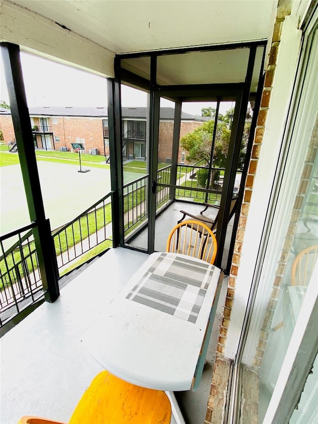 view of sunroom