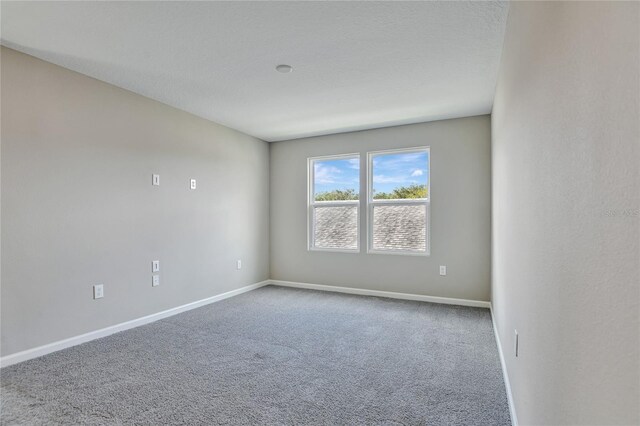 spare room with carpet flooring and a textured ceiling