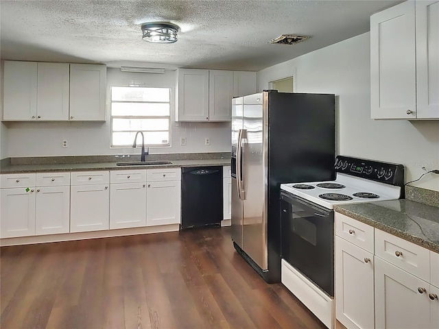 kitchen with range with electric stovetop, dishwasher, sink, and white cabinets