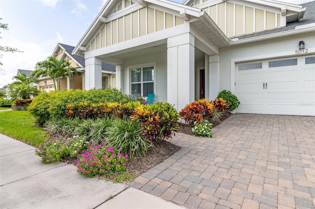 entrance to property with a garage