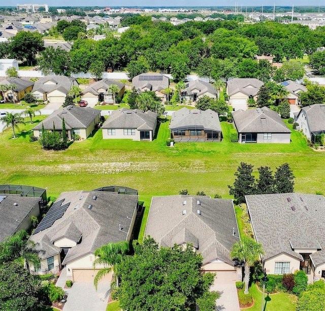 drone / aerial view with a residential view