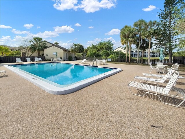 view of pool featuring a patio area