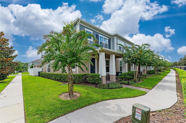 view of front of property with a front yard