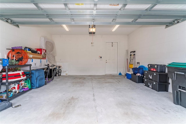 garage featuring a garage door opener