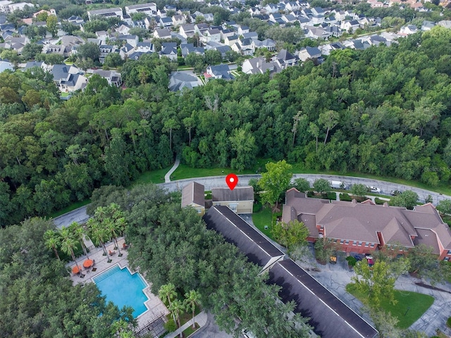 aerial view with a residential view